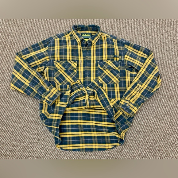 Men’s XL Tall 100% Cotton CABELA’S Heavy Duty Plaid Flannel Sportsman Work Shirt - Picture 4 of 14